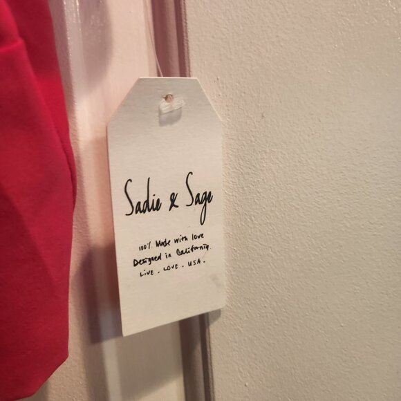 Sadie & Sage Anthropologie Pink Crop Top Cami Blouse Fuschia Small NWT - Picture 7 of 11